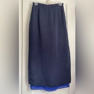 Josephine Chaus Silk Straight Midi Skirt with Lining, Size: 6P